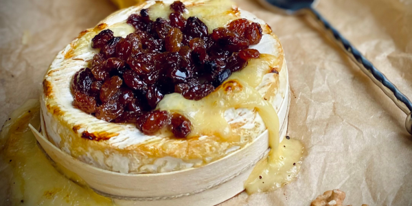 Image of a baked Winslade with sultanas on top