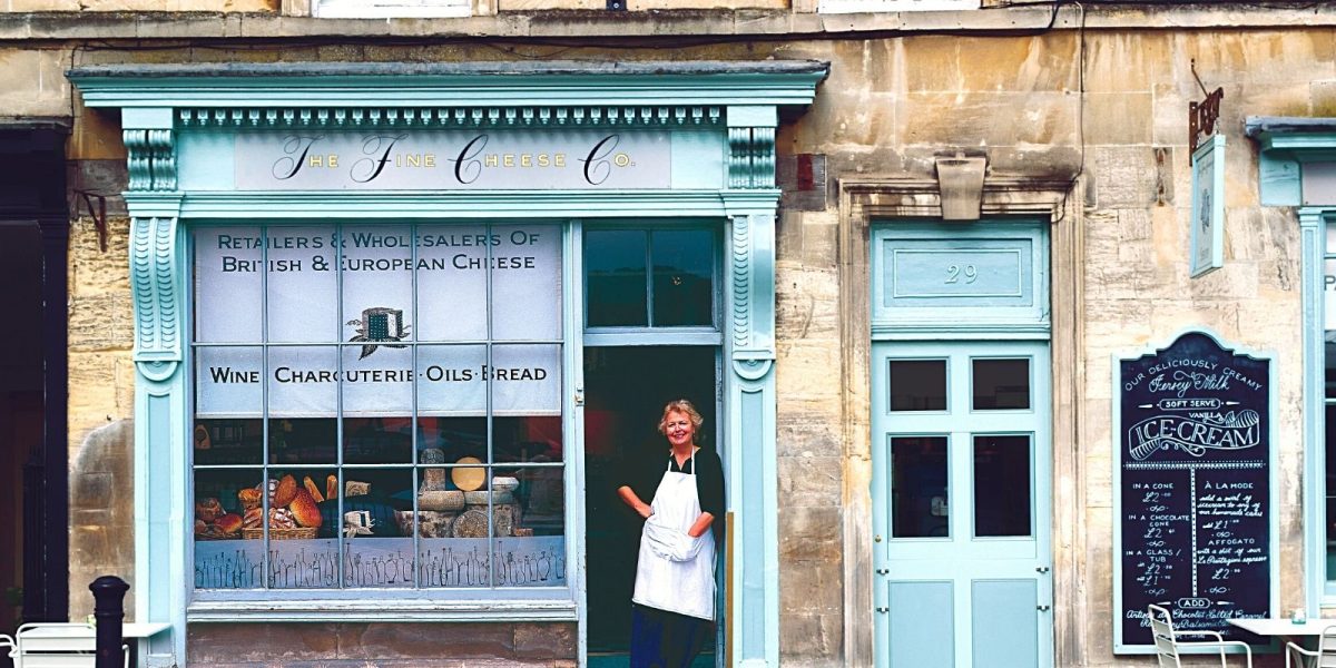Photo of the shopfront of The Fine Cheese Co. Bath
