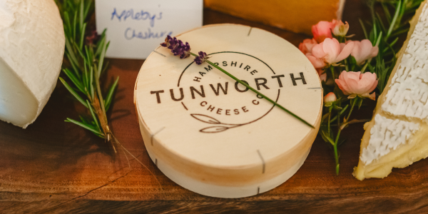 photo of Tunworth on a cheeseboard during Cheese Journeys Tour